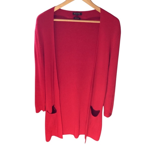 Massimo Dutti Wool Blend Cardigan Red Size Small - Picture 4 of 12